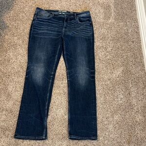 BKE Tyler Men’s Slim Straight Jeans in Dark Blue Wash